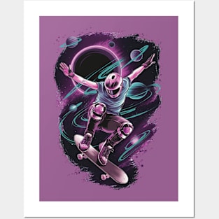 Skater Skateboarder Skateboard galaxy Skateboarding Posters and Art